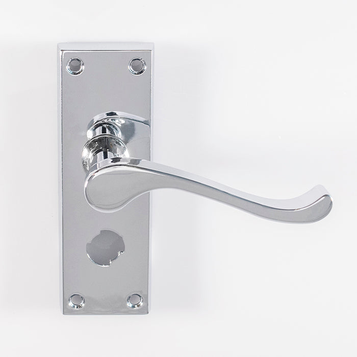 Contract Victorian Scroll Lever on Privacy Backplate