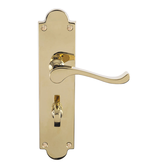 Victorian Scroll Lever On Shaped Backplate Bathroom (Latch & Hinges Included)