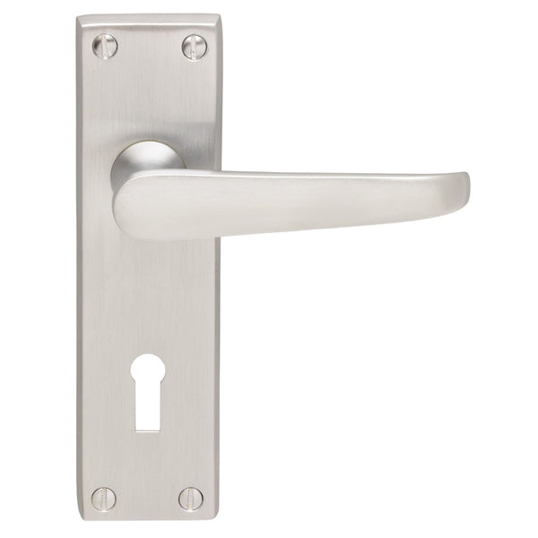 Victorian Lever on Lock Backplate Satin Chrome M30SC