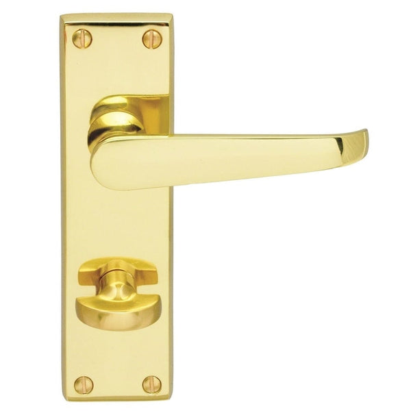 Contract Victorian Lever on WC Backplate Lever On Backplate Carlisle Brass Polished Brass 