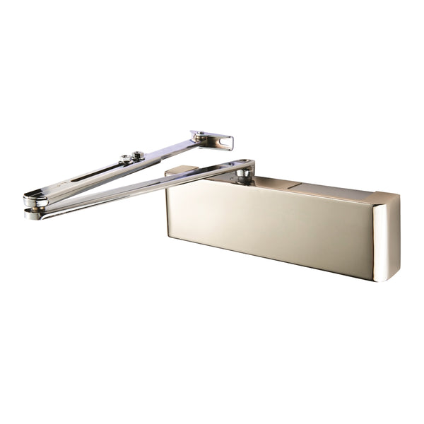 Full Cover Overhead Door Closer Variable Power 2-5 Plate Polished Nickel Plated CDG025/PNP
