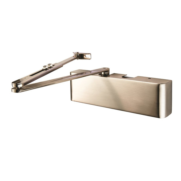 Full Cover Overhead Door Closer Variable Power 2-5 Plate Satin Nickel Plated CDG025/SNP