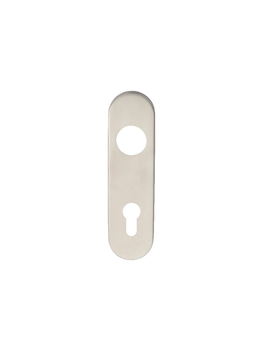 Radius Covers for Euro Lock Backplate 72mm (Latch & Hinges Included) Lever On Backplate Eurospec Satin Stainless Steel 