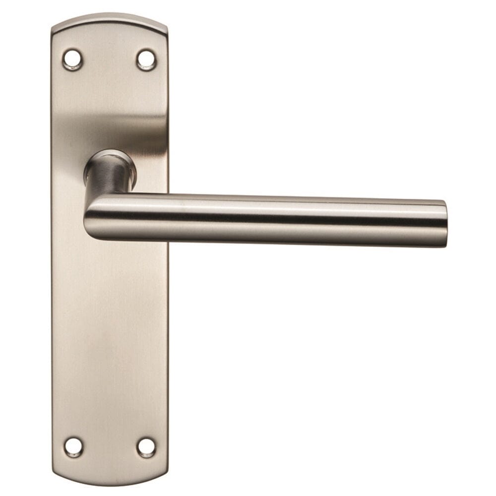 Steelworx Residential Mitred Lever on Latch Backplate (Latch & Hinges Included) Lever On Backplate Eurospec Satin Stainless Steel 