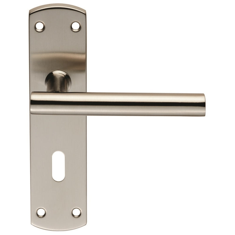 Steelworx Residential T Bar Lever on Lock Backplate Satin Stainless Steel CSLP1164P/SSS