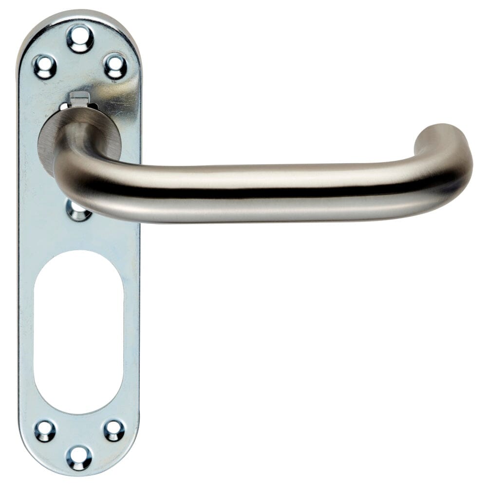 Safety Lever on Inner Backlate (Latch & Hinges Included) Lever On Backplate Eurospec Satin Stainless Steel 