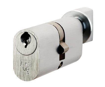 Oval Cylinder and Turn 5 Pin Eurospec Satin Chrome 