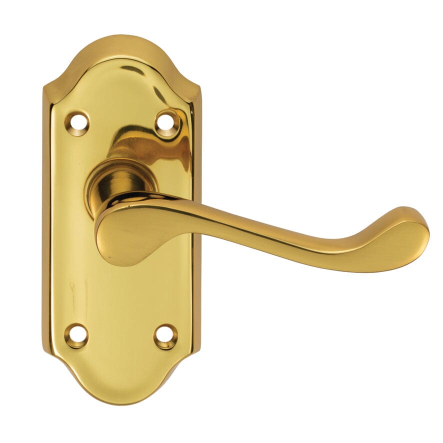 Ashtead Lever on Short Latch Backplate Lever On Backplate Carlisle Brass Polished Brass 