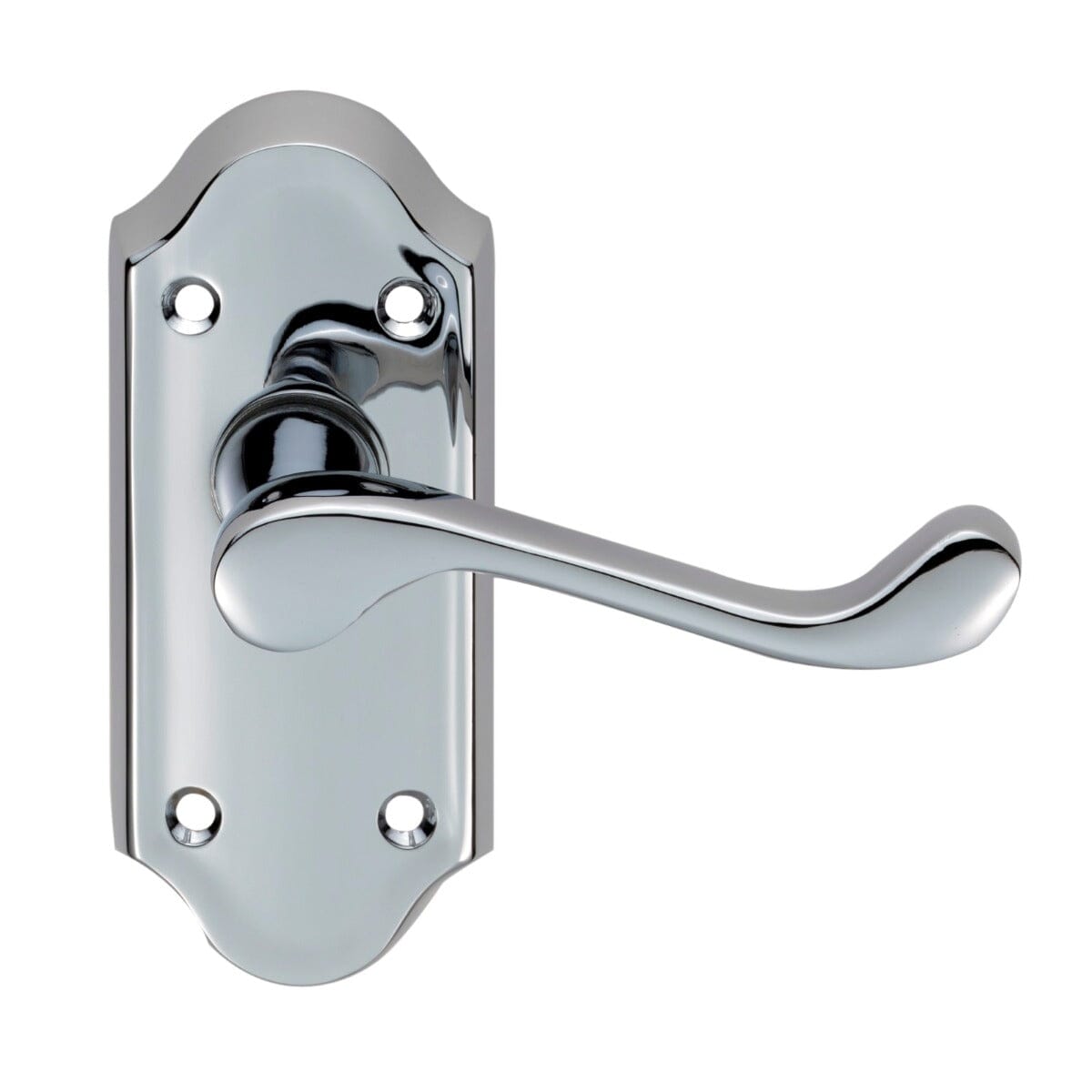 Ashtead Lever on Short Latch Backplate Lever On Backplate Carlisle Brass Polished Chrome 