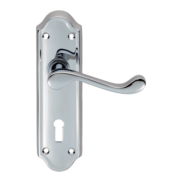 Ashtead Lever on Lock Backplate Lever On Backplate Carlisle Brass Polished Chrome 