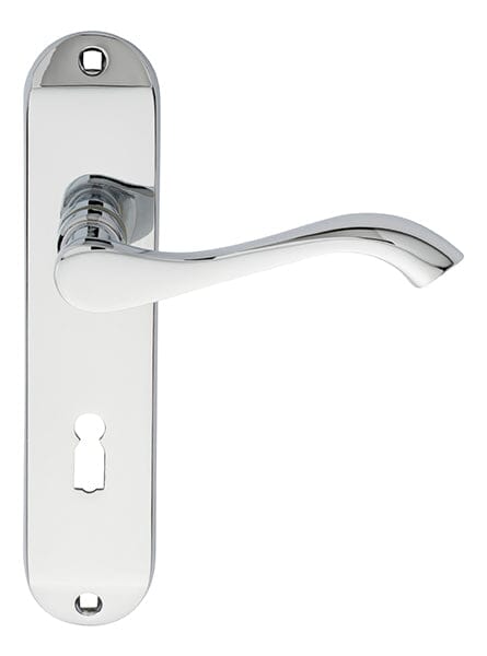 Andros Lever on Lock Backplate Lever On Backplate Carlisle Brass Polished Chrome 