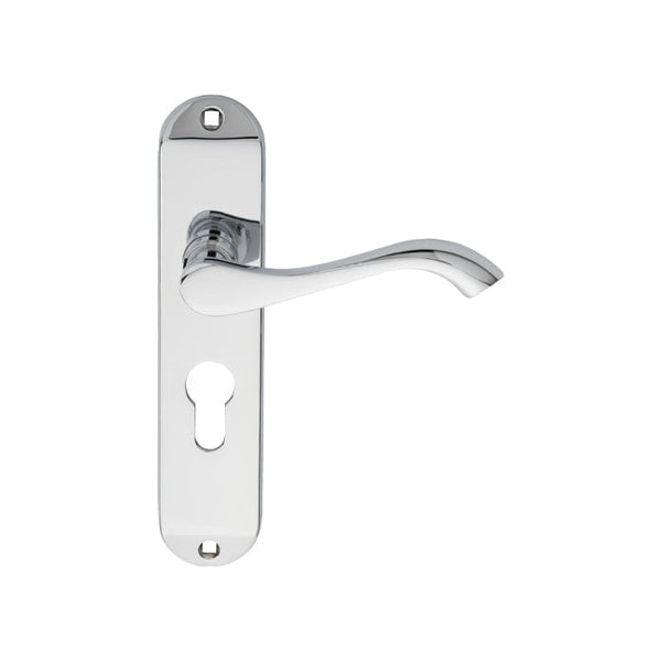 Andros Lever on Euro Lock Backplate Lever On Backplate Carlisle Brass Polished Chrome 