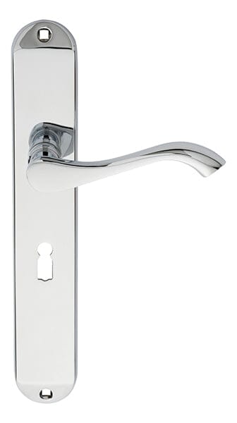 Andros Lever on Long Lock Backplate Lever On Backplate Carlisle Brass Polished Chrome 