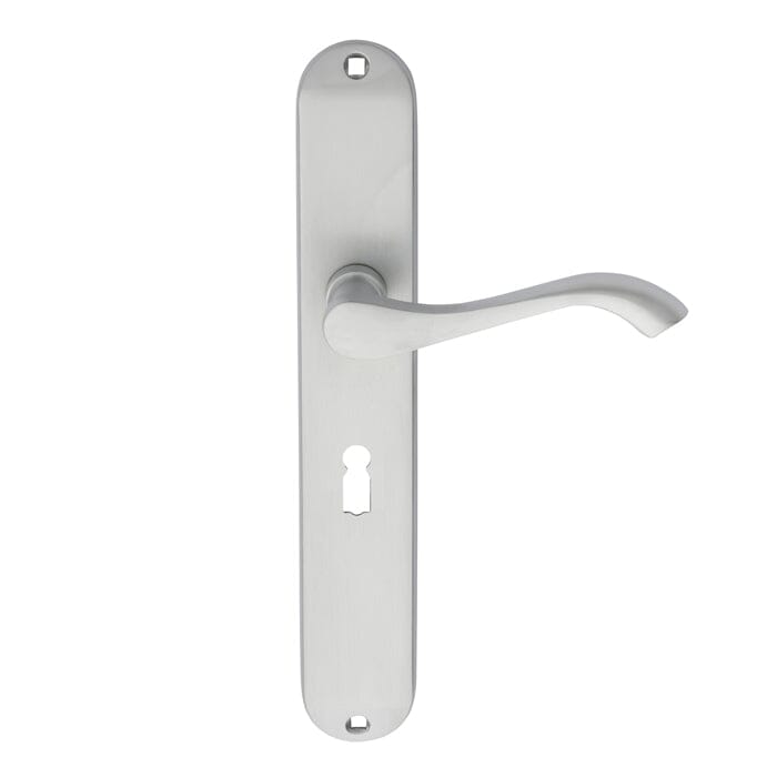 Andros Lever on Long Lock Backplate Lever On Backplate Carlisle Brass Satin Chrome 
