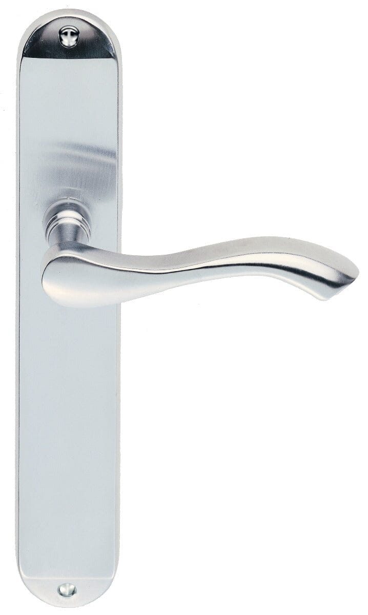 Andros Lever on Long Latch Backplate Lever On Backplate Carlisle Brass Satin Chrome 