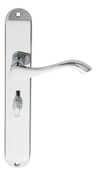 Andros Lever on Long WC Backplate Lever On Backplate Carlisle Brass Polished Chrome 