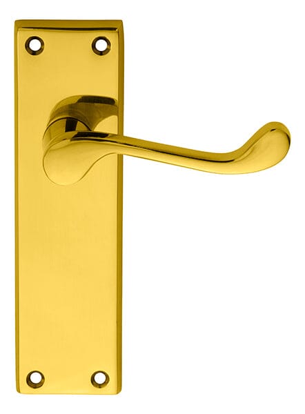 Victorian Scroll Lever on Sweedor Latch Backplate (Latch & Hinges Included) Lever On Backplate Carlisle Brass Polished Brass 