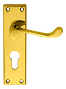 Victorian Scroll Lever on Euro Lock Backplate