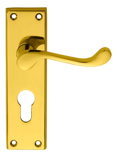 Victorian Scroll Lever on Euro Lock Backplate