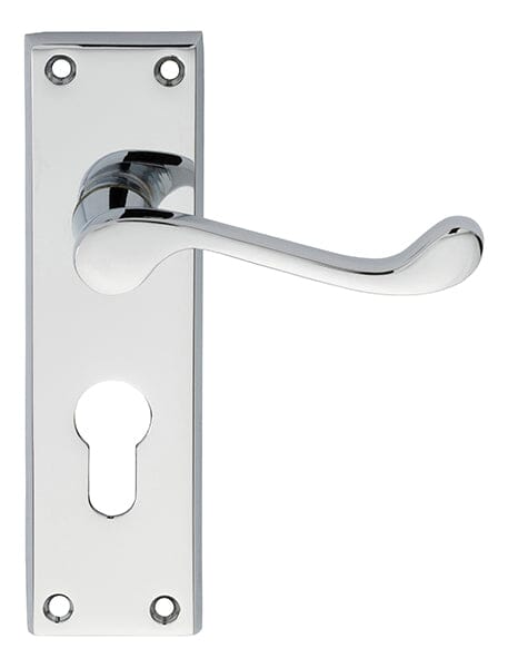 Victorian Scroll Lever on Euro Lock Backplate