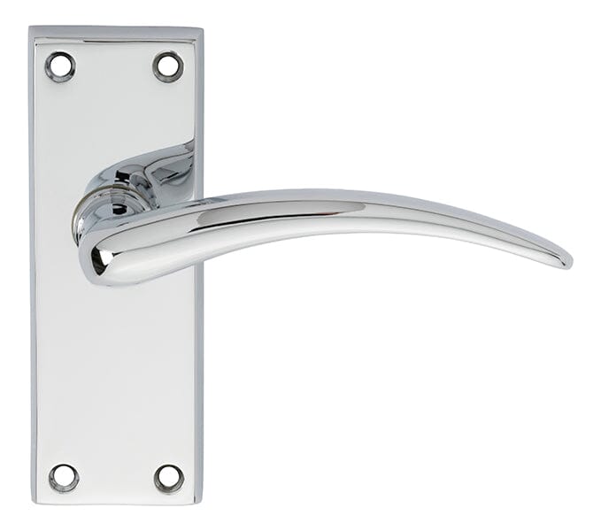 Wing Lever on Short Latch Backplate (Latch & Hinges Included) Lever On Backplate Carlisle Brass Polished Chrome 