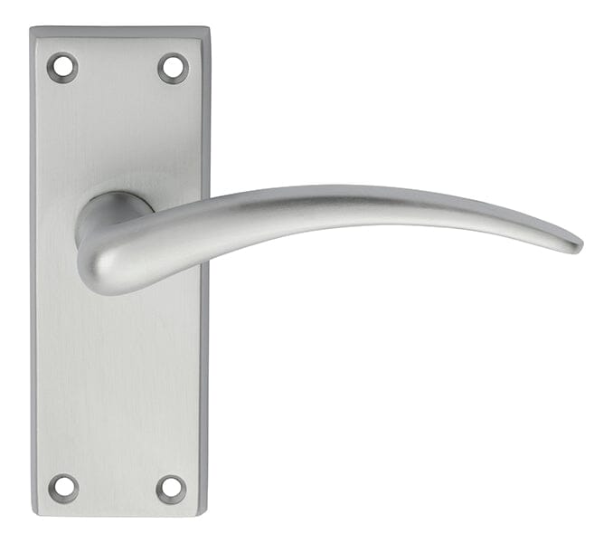 Wing Lever on Short Latch Backplate (Latch & Hinges Included) Lever On Backplate Carlisle Brass Satin Chrome 