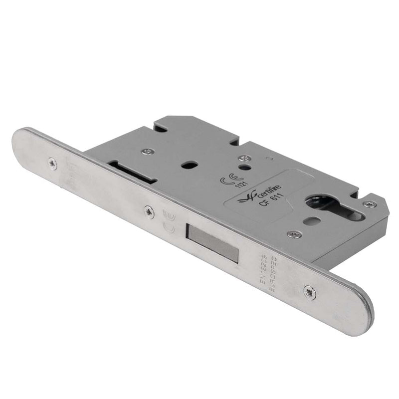 Easi T Din Euro Profile Deadlock Radius Din Lock Eurospec Satin Stainless Steel 