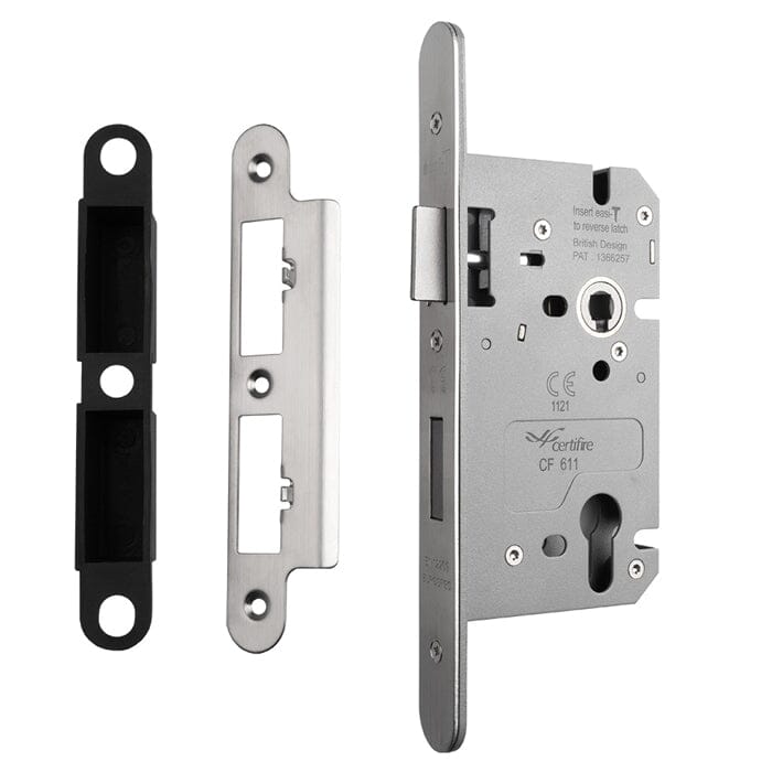 Easi-T Din Euro Profile Sashlock Radius Din Lock Eurospec Satin Stainless Steel 
