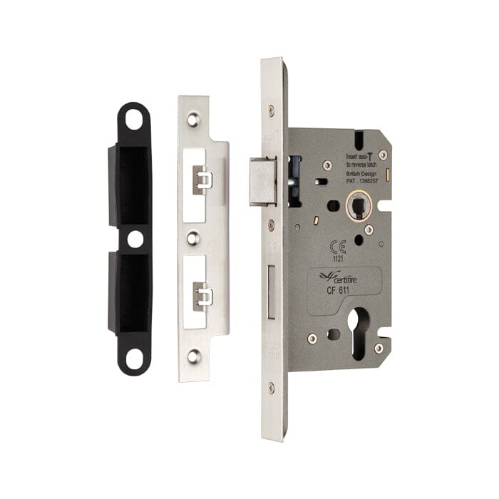 Easi-T Din Euro Profile Sashlock Din Lock Eurospec Satin Stainless Steel 