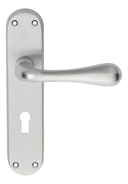 Astro Lever on Lock Backplate Lever On Backplate Manital Satin Chrome 