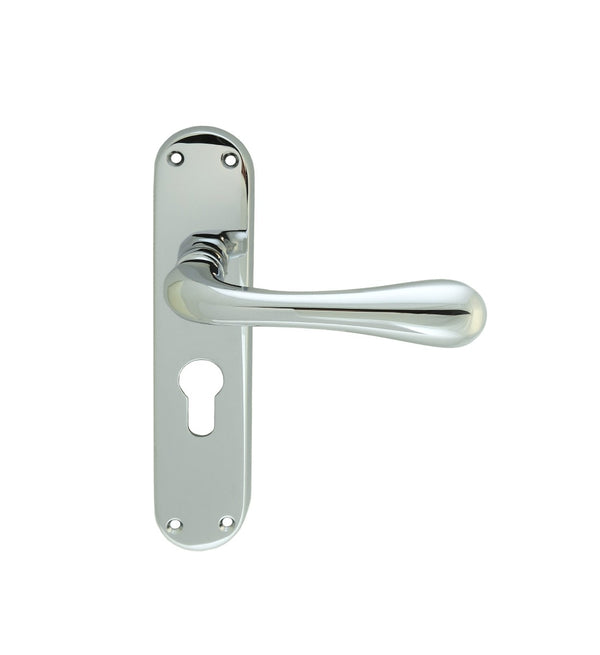 Astro Lever on Euro Lock Backplate Polished Chrome EL21YCP