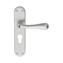 Astro Lever on Euro Lock Backplate Lever On Backplate Manital Satin Chrome 