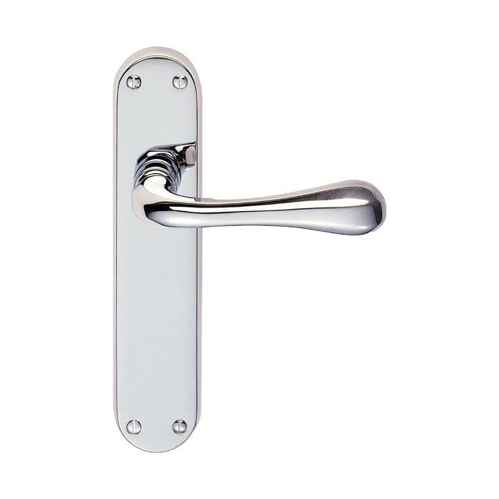 Astro Lever on Latch Backplate Lever On Backplate Manital Polished Chrome 