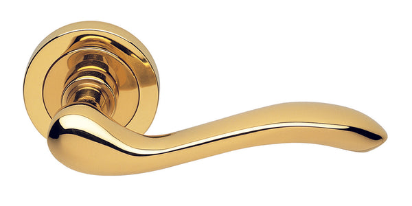 Apollo Lever on Round Rose Polished Brass AQ3