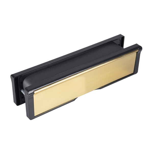 Intumescent Letterbox Assemblies 305mm Polished Brass ES304