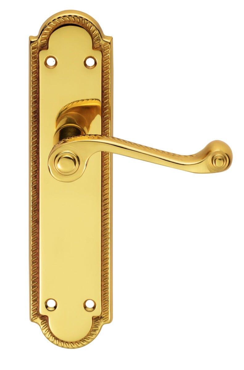 Georgian Lever on Shaped Latch Backplate (Latch & Hinges Included)