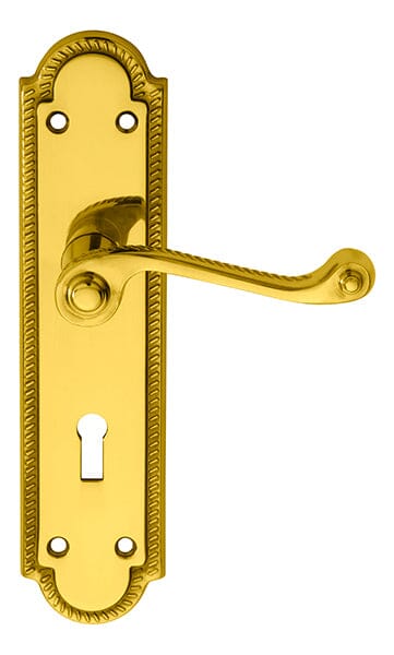 Georgian Lever on Shaped Lock Backplate (Latch & Hinges Included)
