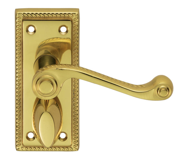 Georgian Lever on Privacy Backplate Lever On Backplate Carlisle Brass Polished Brass 