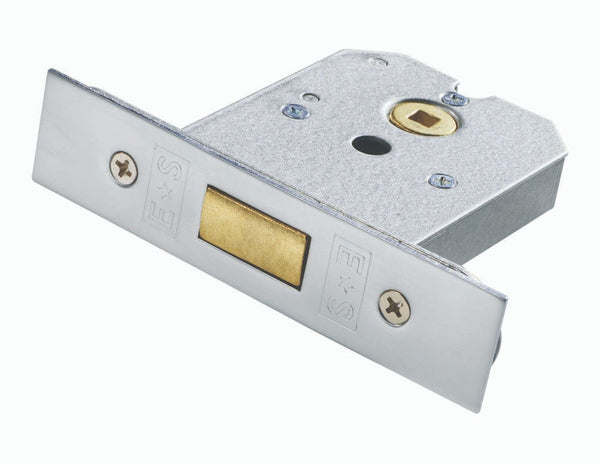 Flat Deadlock 76mm Deadbolt Eurospec Satin Chrome Plated 