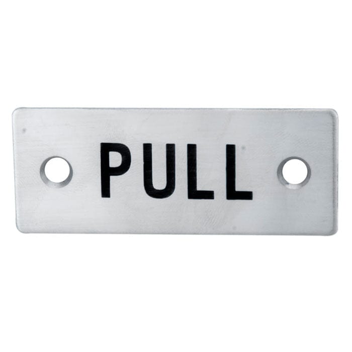 Pull Symbol Sign Signage Eurospec Satin Stainless Steel 