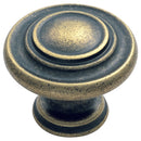 Traditional Pattern Knob 34mm Cupboard Knob Carlisle Brass Antique Burnished Brass 