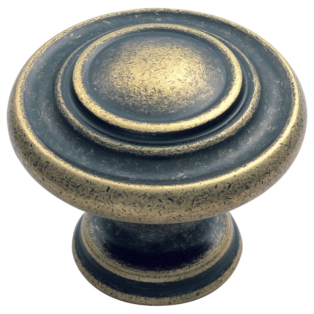 Traditional Pattern Knob 34mm Cupboard Knob Carlisle Brass Antique Burnished Brass 