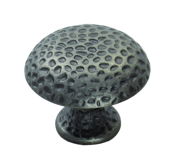 Hammered Finish Knob 32mm Cupboard Knob Carlisle Brass Antique Steel 