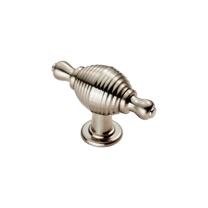 Reeded Knob with Finial Ears Cupboard Knob Carlisle Brass Satin Nickel 