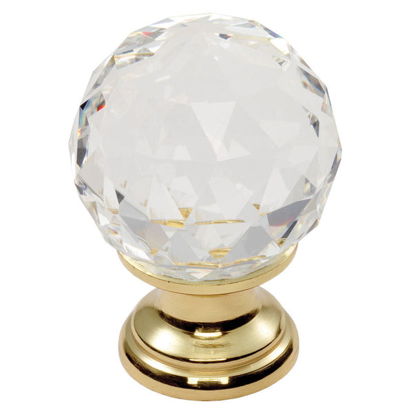 Clear Faceted Knob 25mm