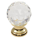 Clear Faceted Knob 40mm Cupboard Knob Carlisle Brass Clear Translucent Brass 