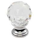 Clear Faceted Knob 35mm Cupboard Knob Carlisle Brass Clear Translucent Chrome 