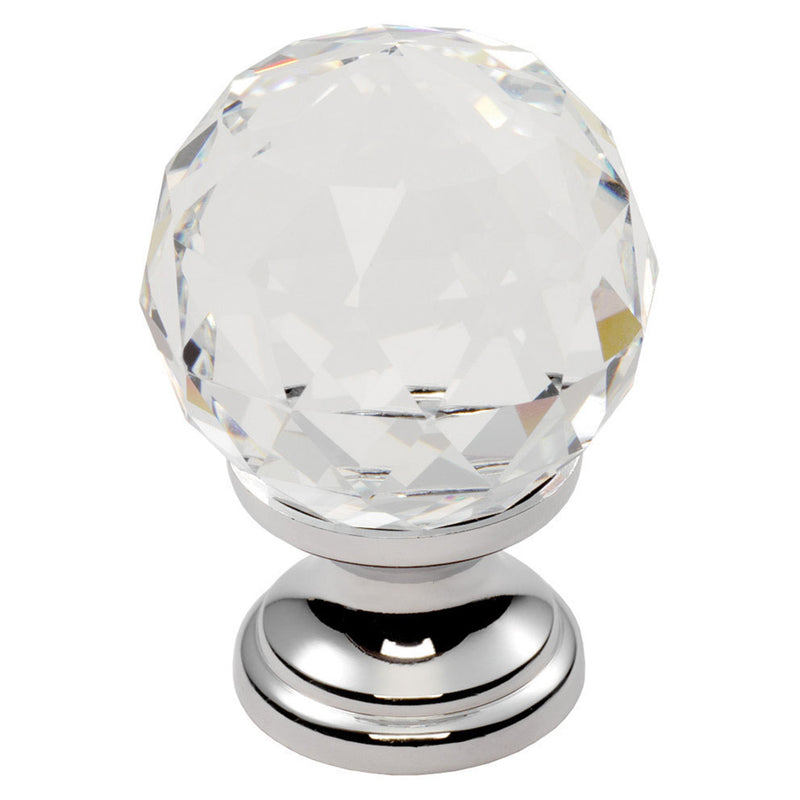 Clear Faceted Knob 40mm