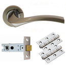 Sines Lever on Rose Latch Pack Door Pack Carlisle Brass Satin Nickel / Polished Chrome 