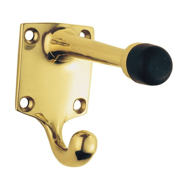 Hat and Coat Hook with Rubber Buffer Hat & Coat Hook Carlisle Brass Polished Brass 